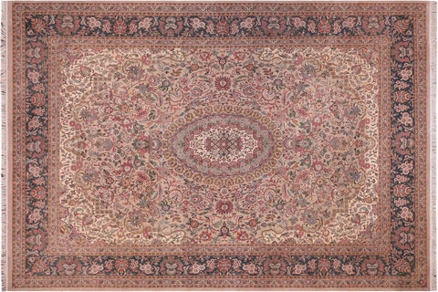 handmade Traditional Anarlaki Taupe Green Hand Knotted RECTANGLE 100% WOOL area rug 9x12