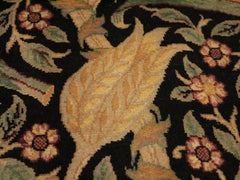 handmade Traditional Dafodils Black Taupe Hand Knotted RECTANGLE 100% WOOL area rug 9x12