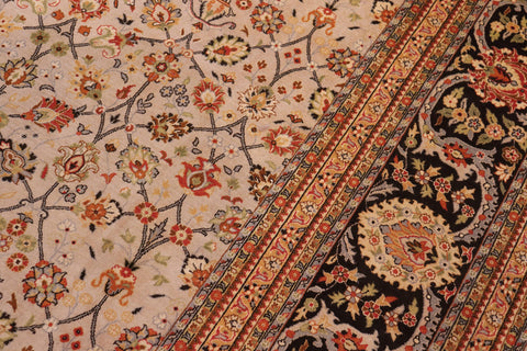 handmade Transitional Regular Beige Black Hand Knotted RECTANGLE 100% WOOL area rug 9' x 12'