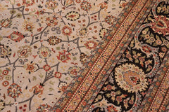 handmade Traditional Regular Beige Black Hand Knotted RECTANGLE 100% WOOL area rug 9'X12'