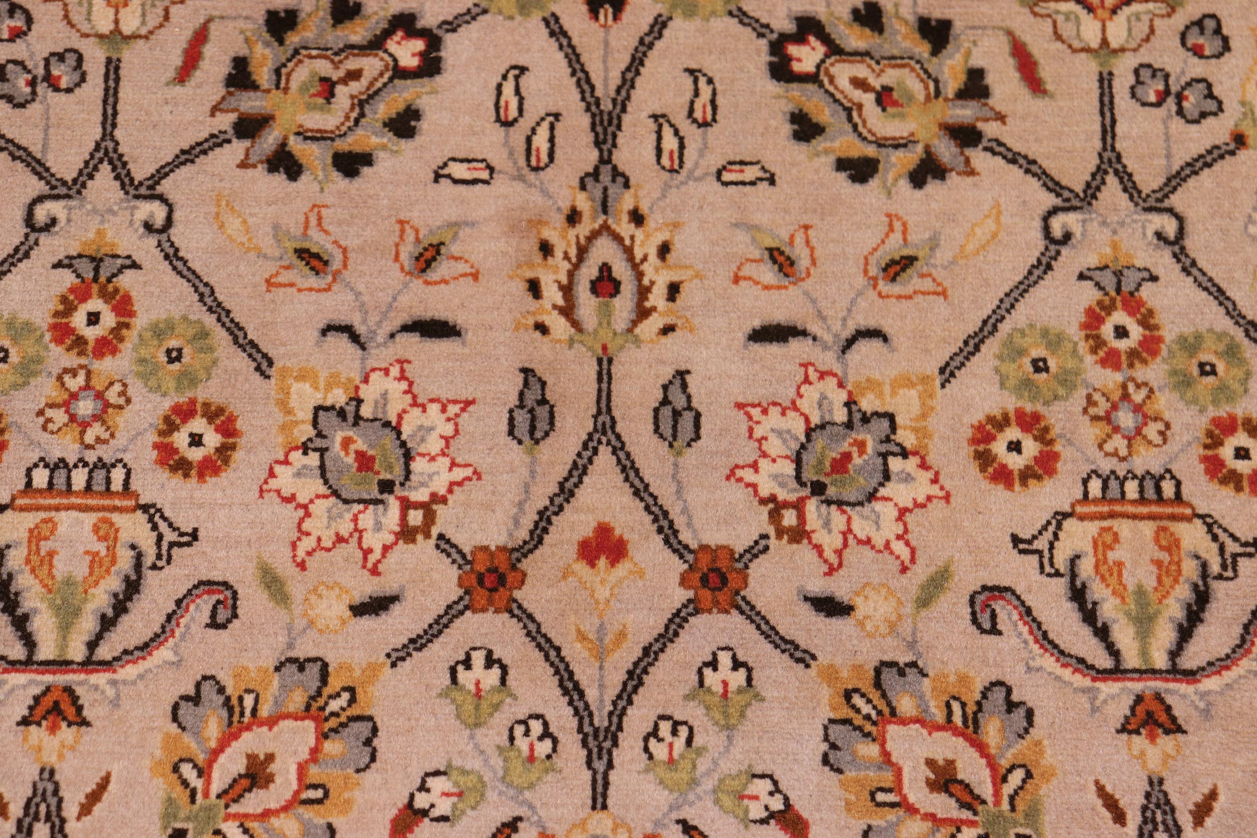 handmade Transitional Regular Beige Black Hand Knotted RECTANGLE 100% WOOL area rug 9' x 12'