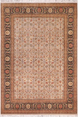 handmade Traditional Regular Beige Black Hand Knotted RECTANGLE 100% WOOL area rug 9'X12'