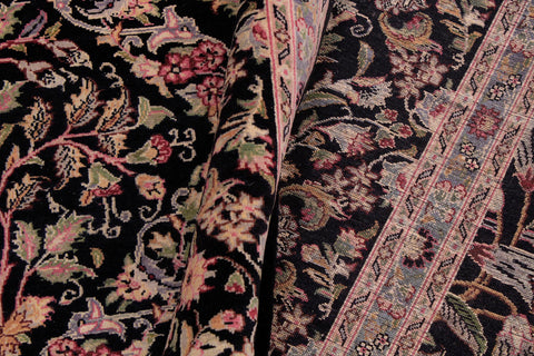 handmade Transitional Nadeem Black Green Hand Knotted RECTANGLE 100% WOOL area rug 9x12