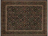 handmade Traditional Nadeem Black Green Hand Knotted RECTANGLE 100% WOOL area rug 9x12