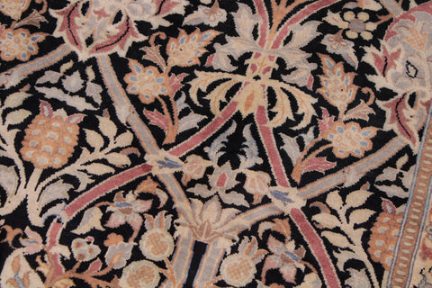 handmade Transitional Mujahid Black Taupe Hand Knotted RECTANGLE 100% WOOL area rug 9x12