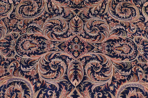 handmade Traditional Savonarrie Blue Blue Hand Knotted RECTANGLE 100% WOOL area rug 9x12