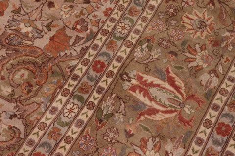 handmade Traditional Farhad Taupe Green Hand Knotted RECTANGLE 100% WOOL area rug 9x12