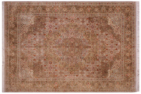 handmade Traditional Farhad Taupe Green Hand Knotted RECTANGLE 100% WOOL area rug 9x12