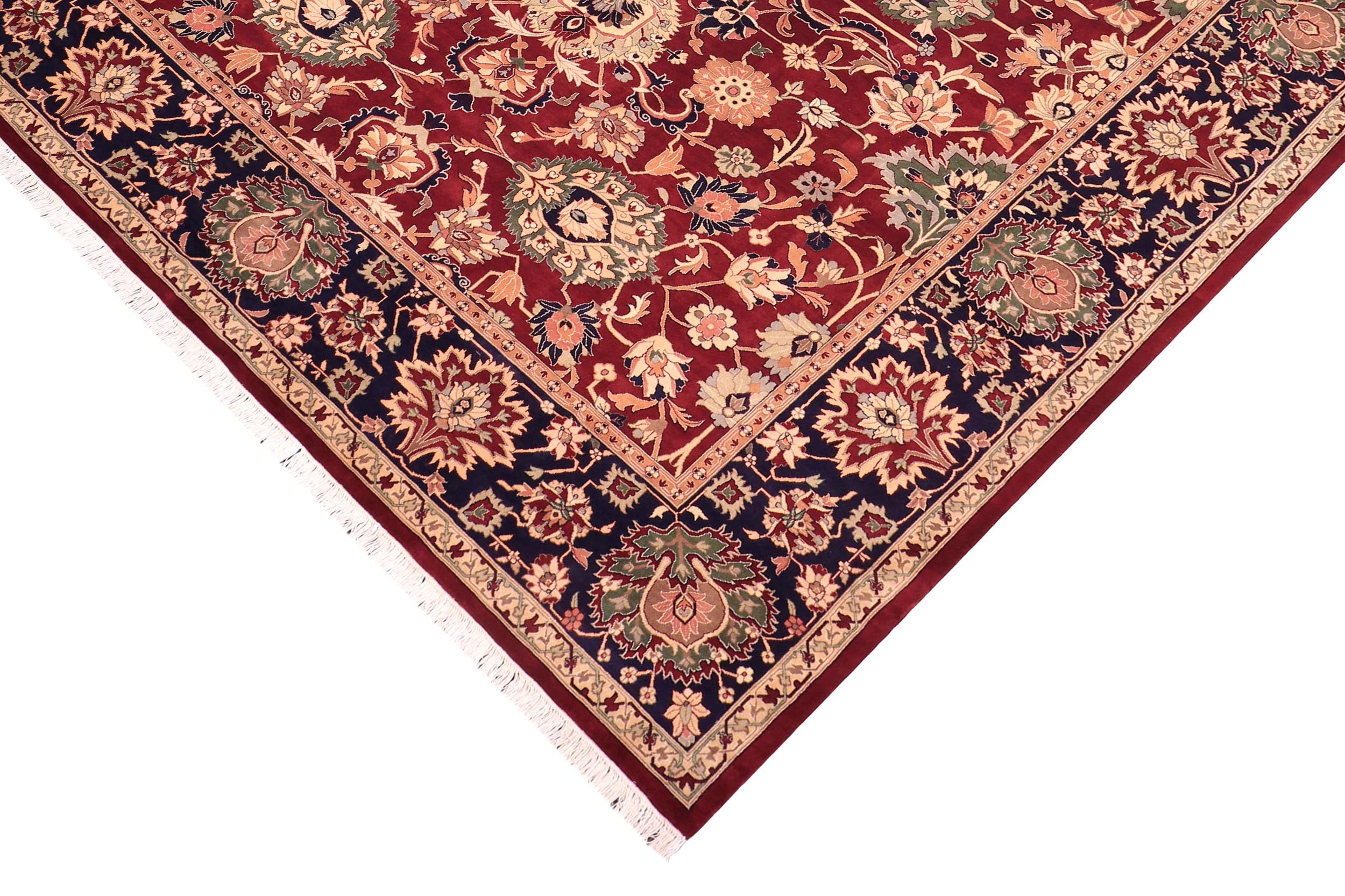 handmade Traditional Kafkaz Red Blue Hand Knotted RECTANGLE 100% WOOL area rug 9x12