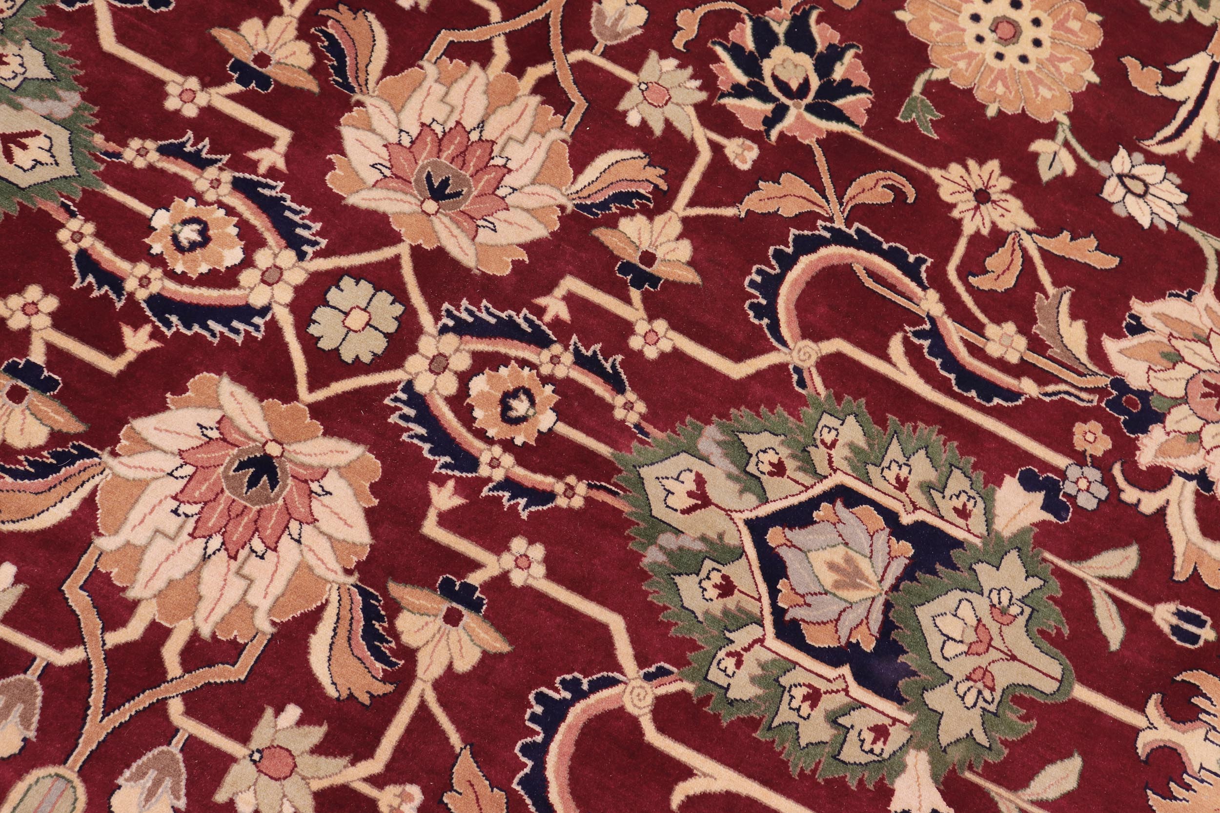 handmade Traditional Kafkaz Red Blue Hand Knotted RECTANGLE 100% WOOL area rug 9x12