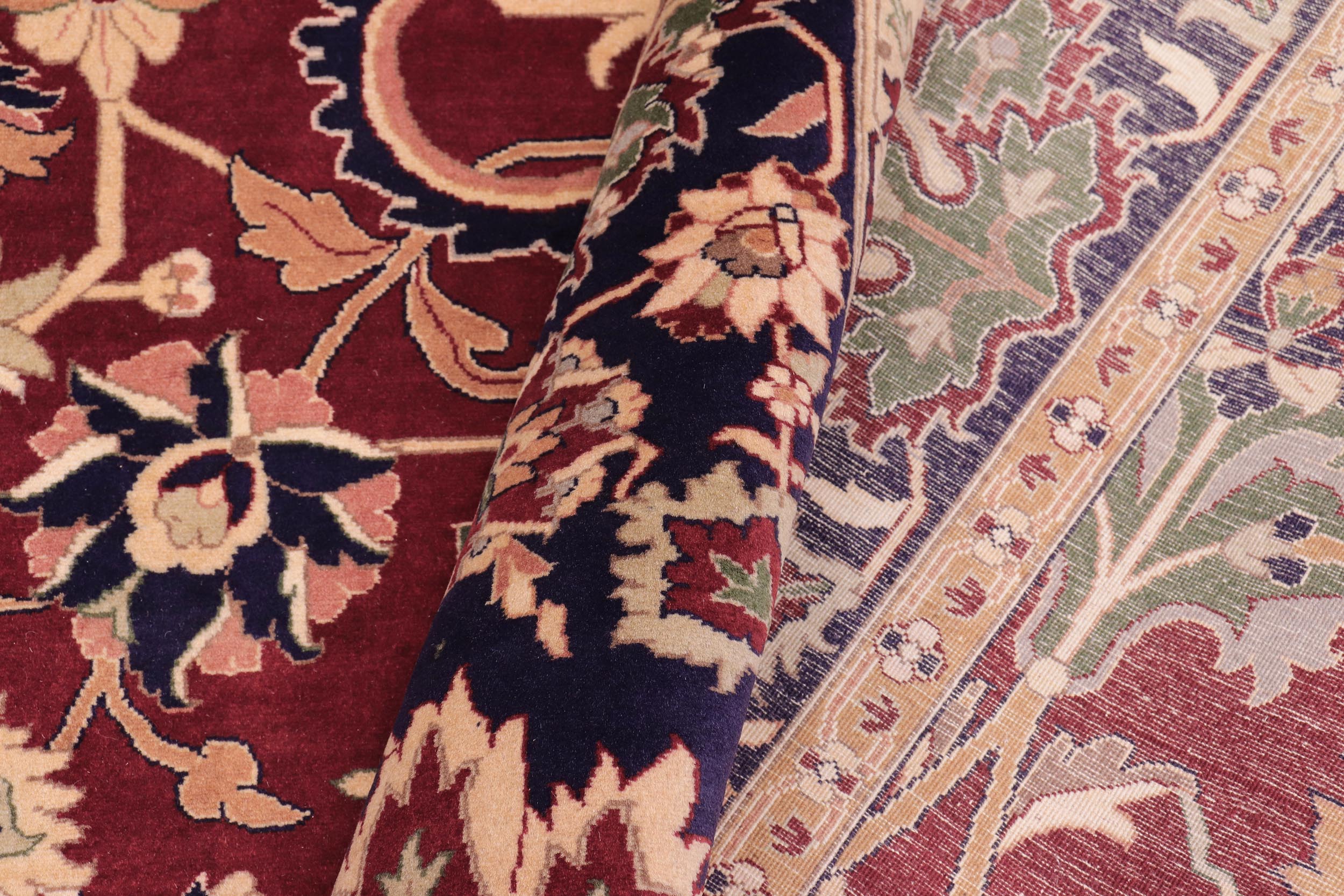 handmade Traditional Kafkaz Red Blue Hand Knotted RECTANGLE 100% WOOL area rug 9x12