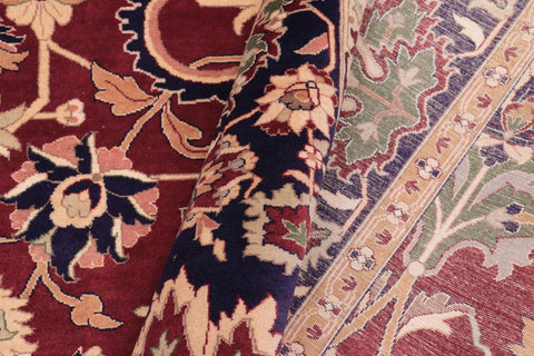 handmade Traditional Kafkaz Red Blue Hand Knotted RECTANGLE 100% WOOL area rug 9x12