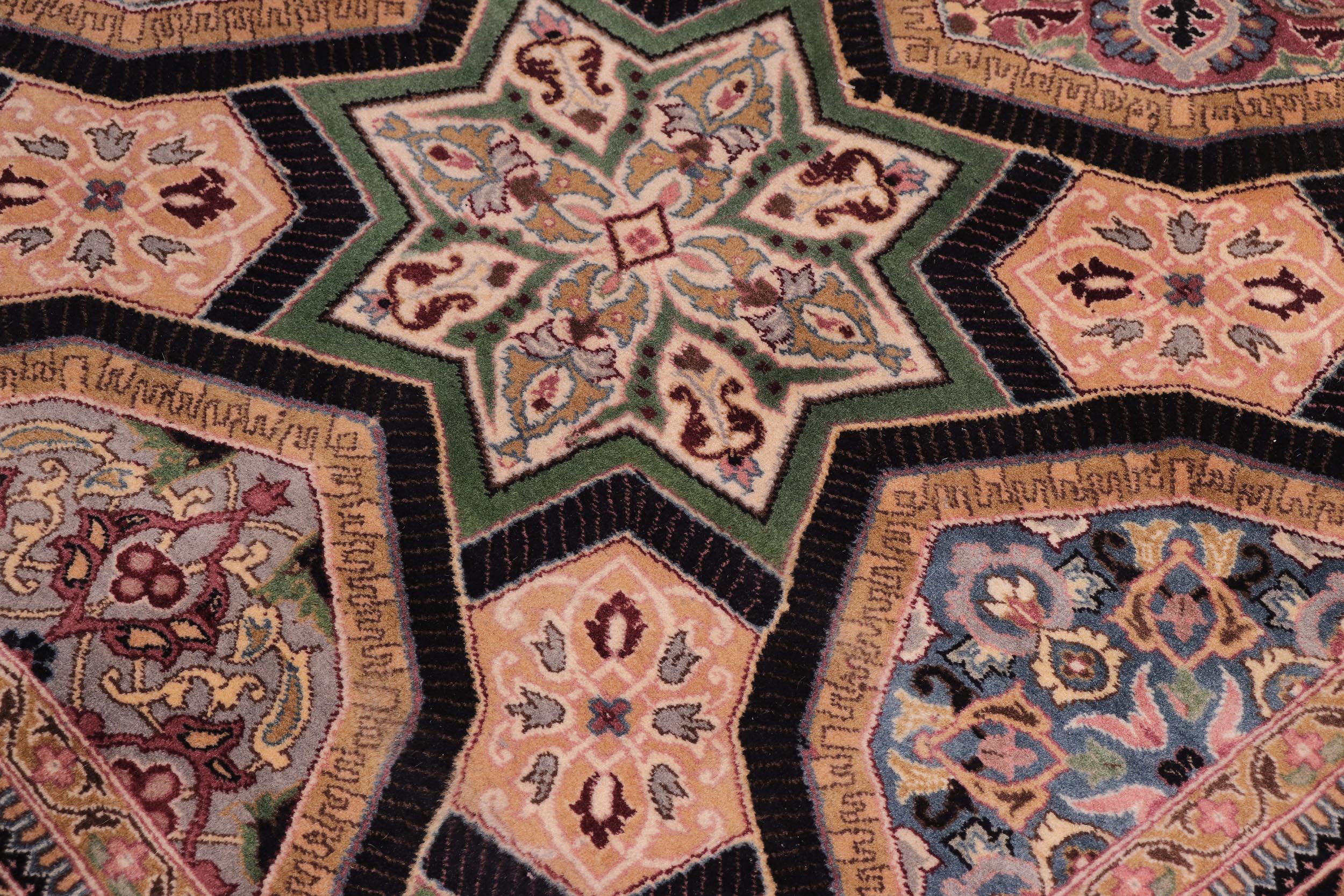 handmade Transitional Firdous Black Multi Hand Knotted RECTANGLE 100% WOOL area rug 9x12
