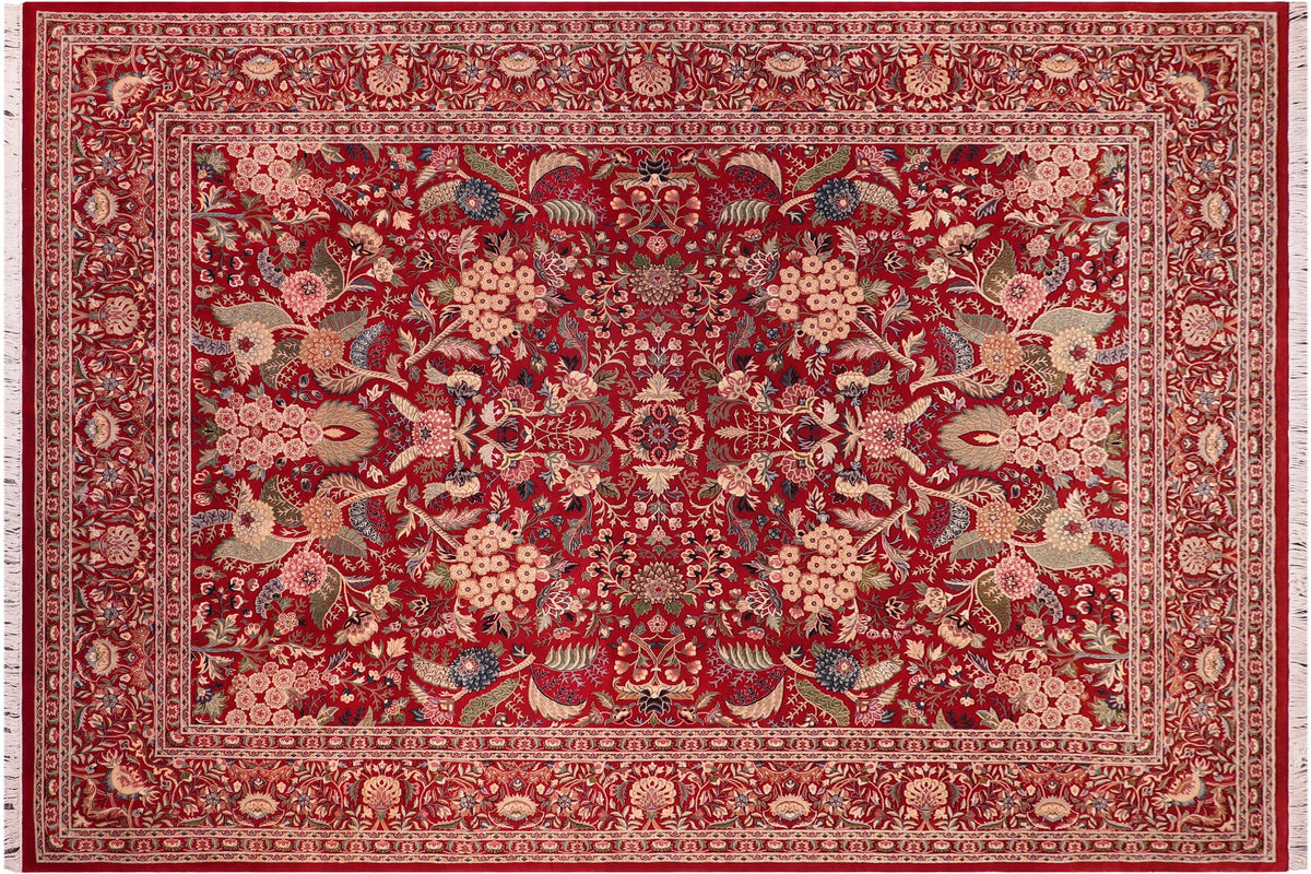 handmade Traditional Nagi Red Red Hand Knotted RECTANGLE 100% WOOL area rug 9x12