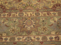 handmade Transitional Tabriz Gold Green Hand Knotted RECTANGLE 100% WOOL area rug 9x12