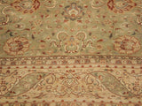 handmade Transitional Kashan Green Beige Hand Knotted RECTANGLE 100% WOOL area rug 9x12