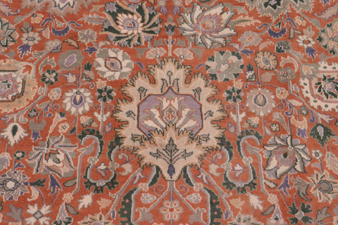 handmade Traditional Lahore Rust Beige Hand Knotted RECTANGLE 100% WOOL area rug 9x12