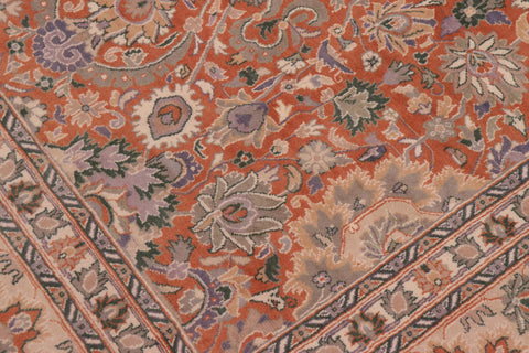 handmade Traditional Lahore Rust Beige Hand Knotted RECTANGLE 100% WOOL area rug 9x12