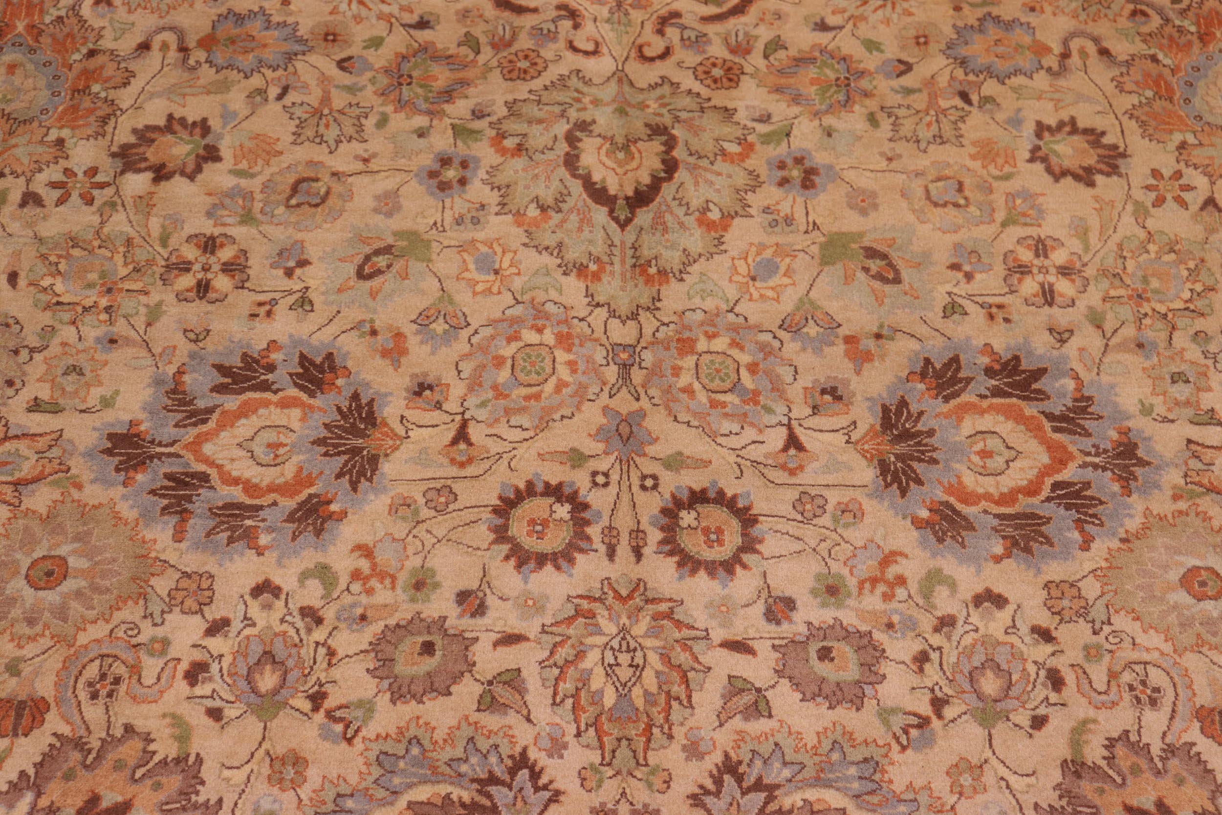 handmade Transitional Mehal Tan Lt. Green Hand Knotted RECTANGLE 100% WOOL area rug 9x12