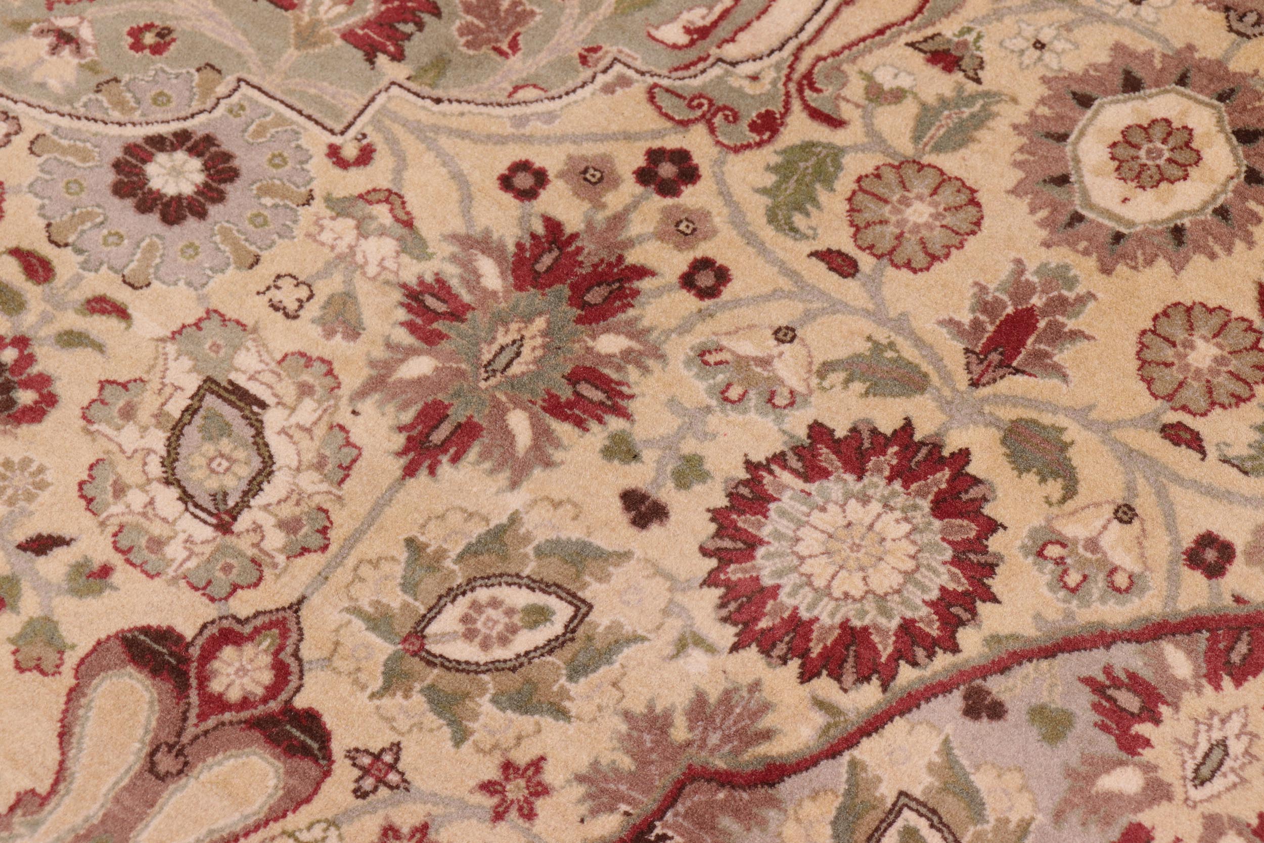 handmade Traditional Tabriz Gold Green Hand Knotted RECTANGLE 100% WOOL area rug 9x12