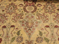 handmade Traditional Tabriz Gold Green Hand Knotted RECTANGLE 100% WOOL area rug 9x12