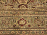 handmade Traditional Tabriz Gold Green Hand Knotted RECTANGLE 100% WOOL area rug 9x12