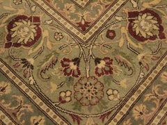 handmade Traditional Tabriz Gold Green Hand Knotted RECTANGLE 100% WOOL area rug 9x12