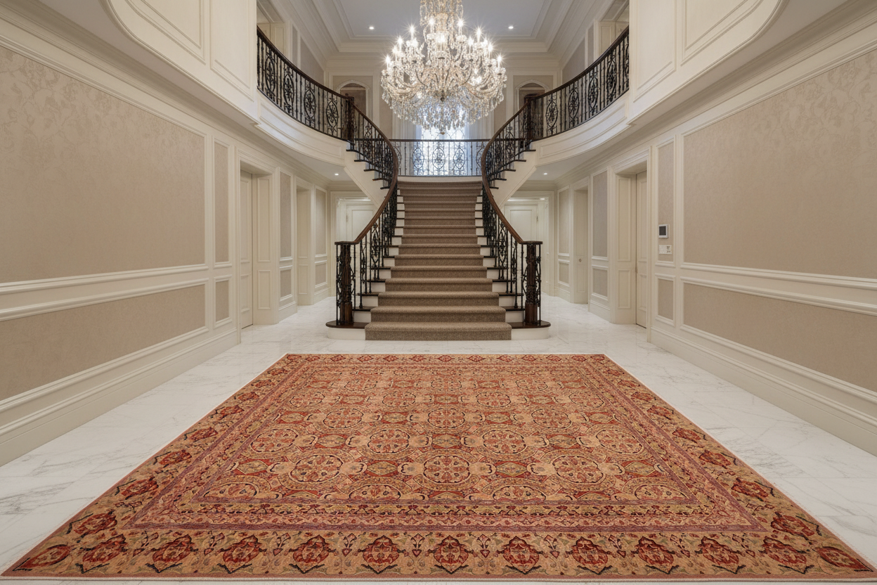 handmade Transitional Paracha Taupe Beige Hand Knotted RECTANGLE 100% WOOL area rug 9x12