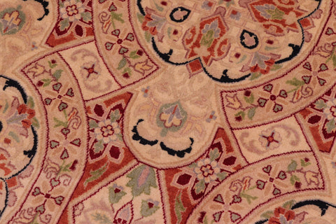 handmade Transitional Paracha Taupe Beige Hand Knotted RECTANGLE 100% WOOL area rug 9x12