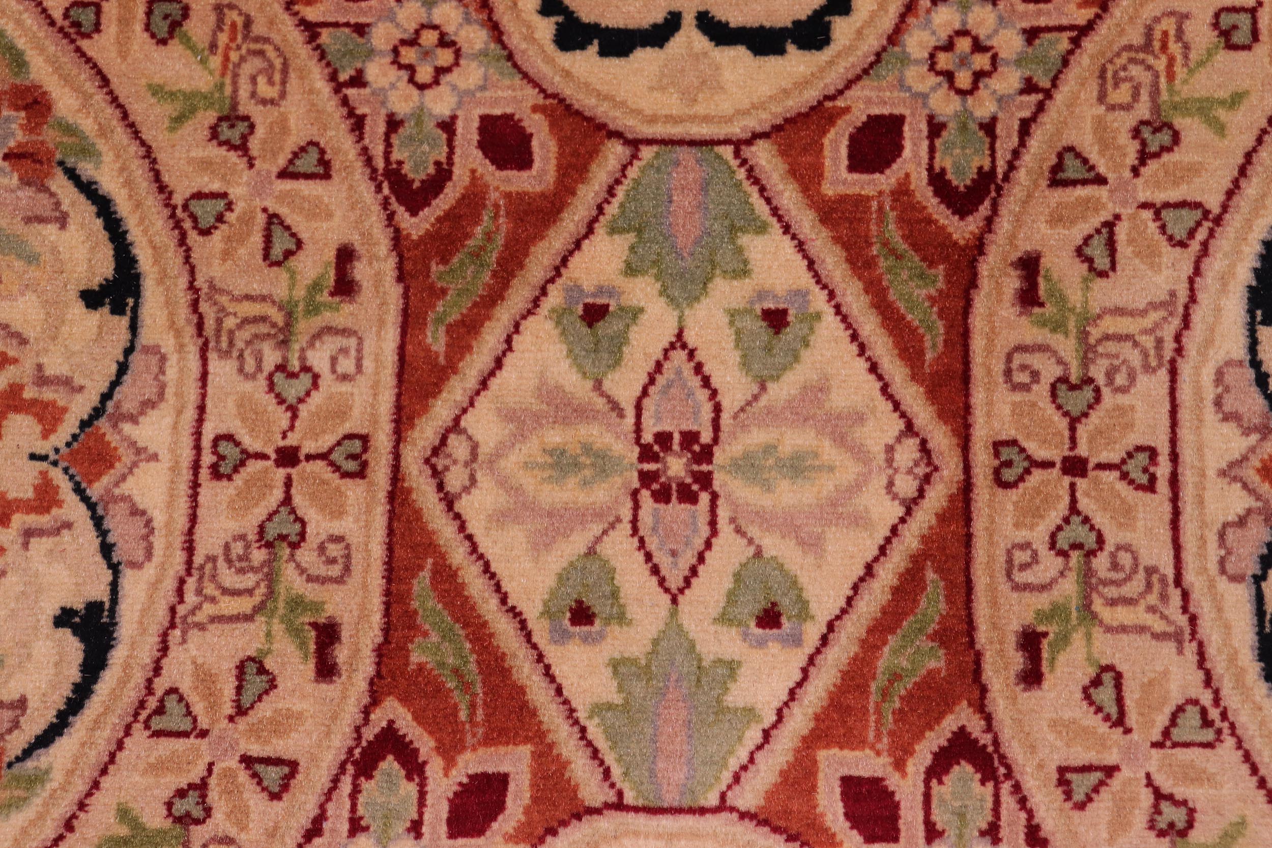 handmade Transitional Paracha Taupe Beige Hand Knotted RECTANGLE 100% WOOL area rug 9x12