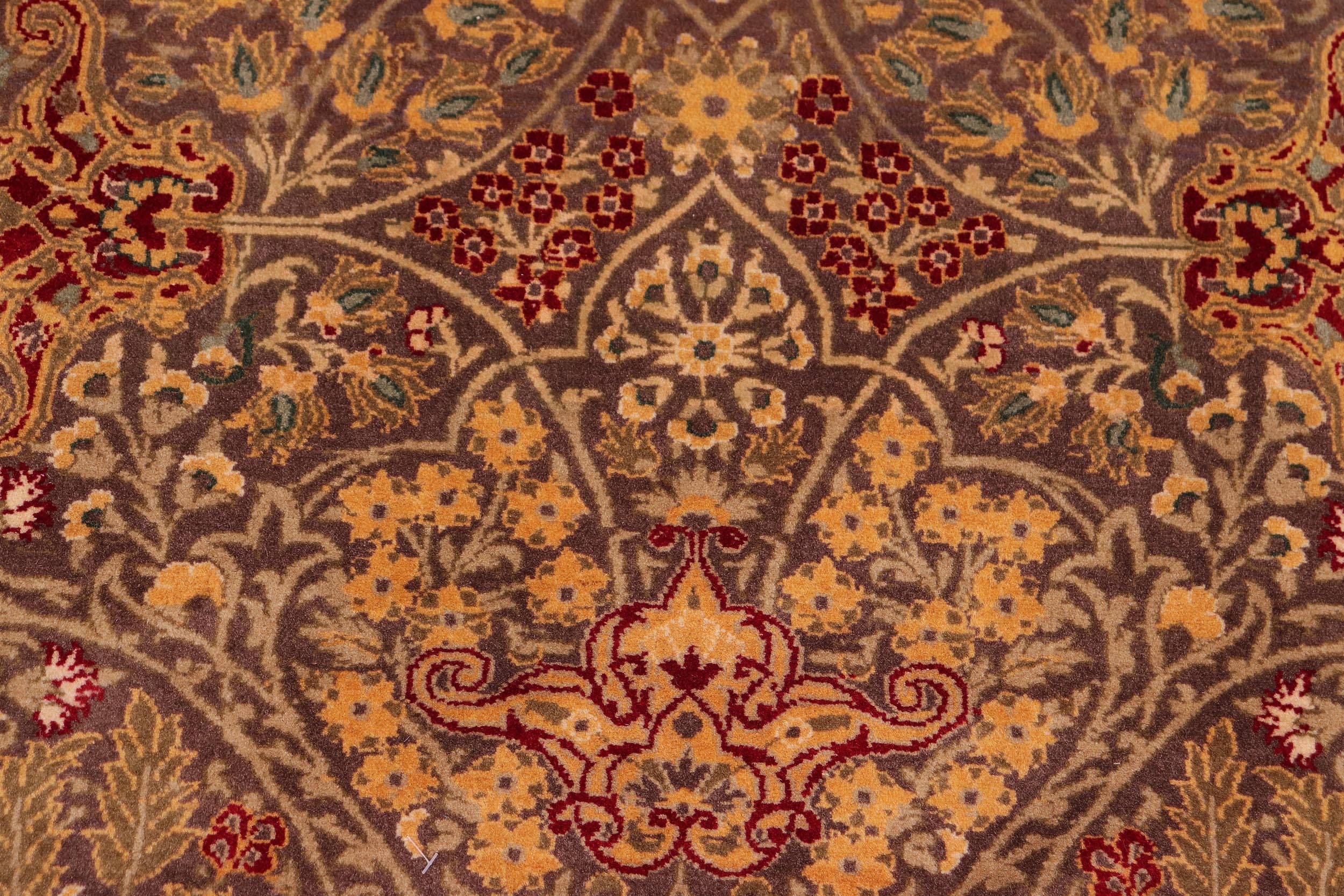 handmade Traditional New Wahid Brown Ivory Hand Knotted RECTANGLE 100% WOOL area rug 9x12