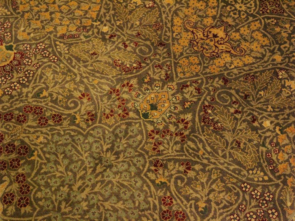 handmade Transitional New Wahid Brown Ivory Hand Knotted RECTANGLE 100% WOOL area rug 9x12