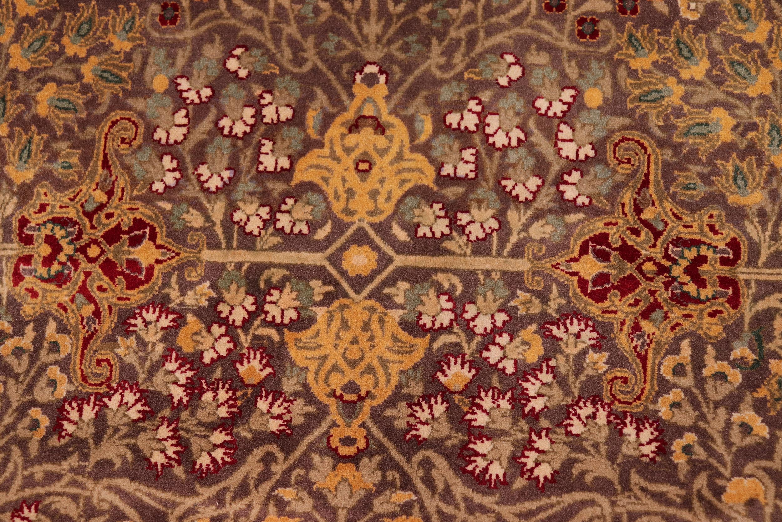 handmade Traditional New Wahid Brown Ivory Hand Knotted RECTANGLE 100% WOOL area rug 9x12