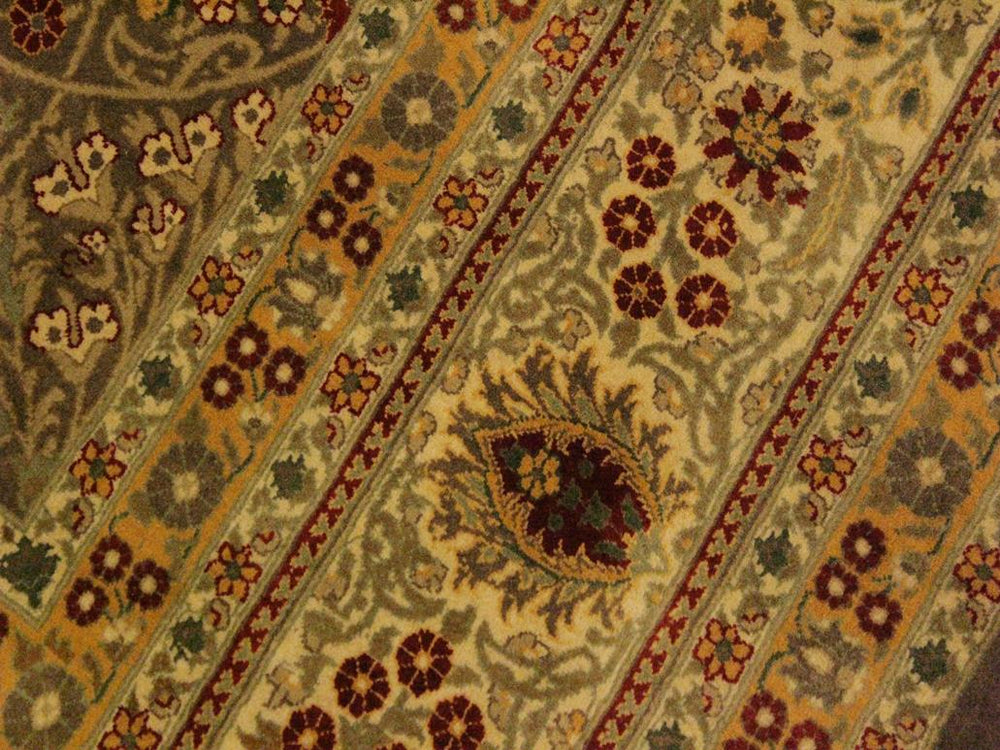 handmade Transitional New Wahid Brown Ivory Hand Knotted RECTANGLE 100% WOOL area rug 9x12