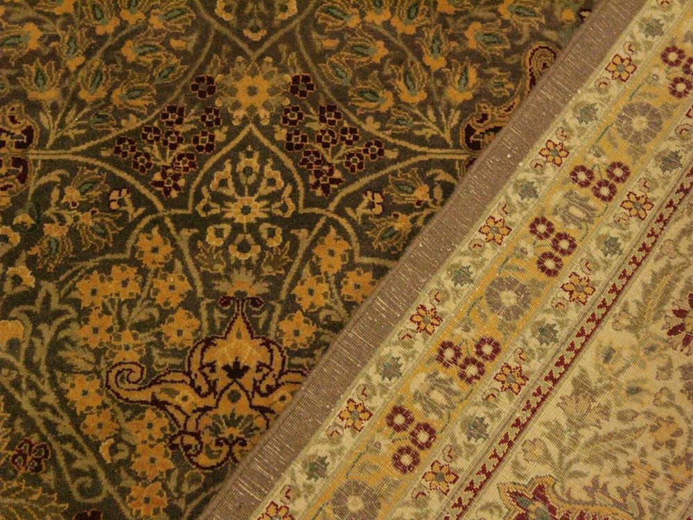 handmade Transitional New Wahid Brown Ivory Hand Knotted RECTANGLE 100% WOOL area rug 9x12