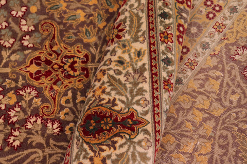 handmade Traditional New Wahid Brown Ivory Hand Knotted RECTANGLE 100% WOOL area rug 9x12