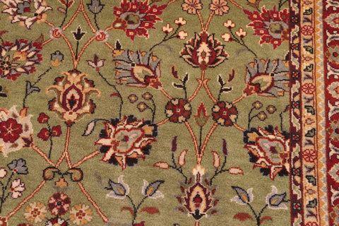 handmade Transitional Regular Green Aubergine Hand Knotted RECTANGLE 100% WOOL area rug 9x11