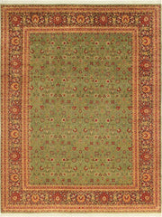 handmade Transitional Regular Green Aubergine Hand Knotted RECTANGLE 100% WOOL area rug 9x11