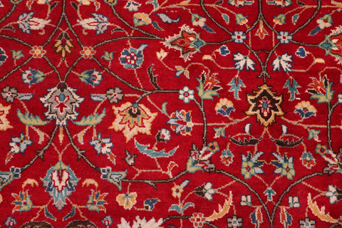 handmade Transitional  Red Teal Hand Knotted RECTANGLE 100% WOOL area rug 9x12