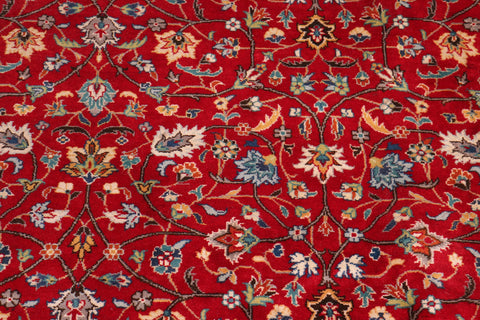 handmade Transitional  Red Teal Hand Knotted RECTANGLE 100% WOOL area rug 9x12