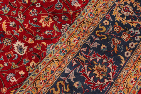 handmade Transitional  Red Teal Hand Knotted RECTANGLE 100% WOOL area rug 9x12