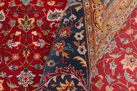 handmade Transitional  Red Teal Hand Knotted RECTANGLE 100% WOOL area rug 9x12