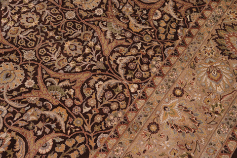 handmade Traditional Veg Dye Brown Tan Hand Knotted RECTANGLE 100% WOOL area rug 9x12