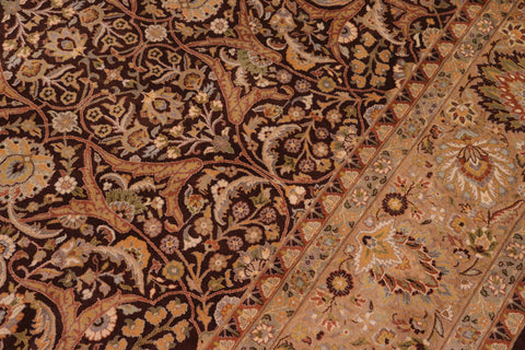 handmade Traditional Veg Dye Brown Tan Hand Knotted RECTANGLE 100% WOOL area rug 9x12