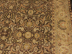 handmade Traditional Veg Dye Brown Tan Hand Knotted RECTANGLE 100% WOOL area rug 9x12