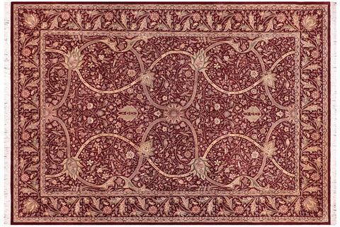 handmade Transitional Arshad Red Green Hand Knotted RECTANGLE 100% WOOL area rug 9x12