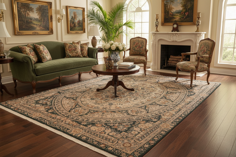 handmade Traditional Abusson Black Tan Hand Knotted RECTANGLE 100% WOOL area rug 9x12