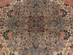 handmade Traditional Basarabian Ivory Pink Hand Knotted RECTANGLE 100% WOOL area rug 9x12