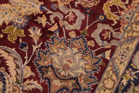 Vintage Agra Haydee Maroon/Blue Wool Rug - 9'1''X12'2''