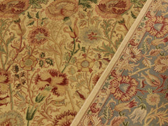 handmade Traditional Irfan Beige Gray Hand Knotted RECTANGLE 100% WOOL area rug 9x13